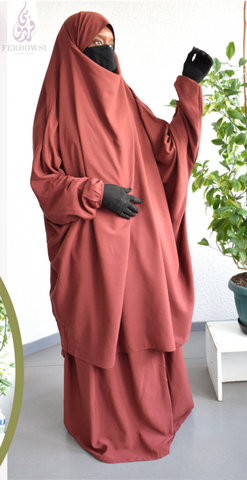 Jilbab Basic 2 piece - Rust Orange