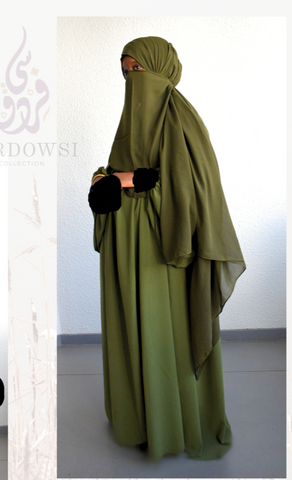 Half niqab- Khaki Green