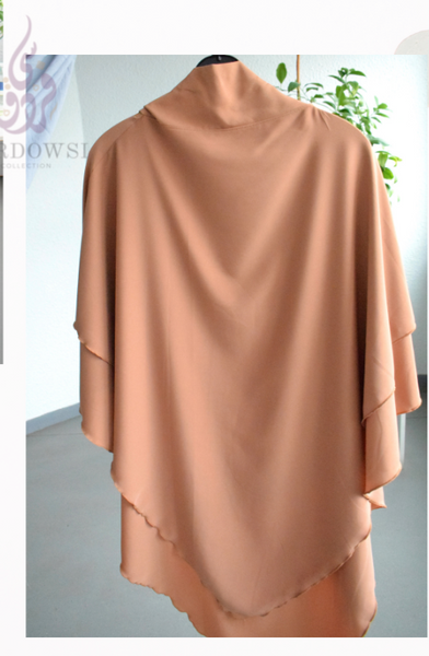 Double Layered Khimar Medina - Camel