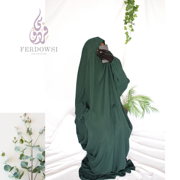 Jilbab 2Piece - Dark Green