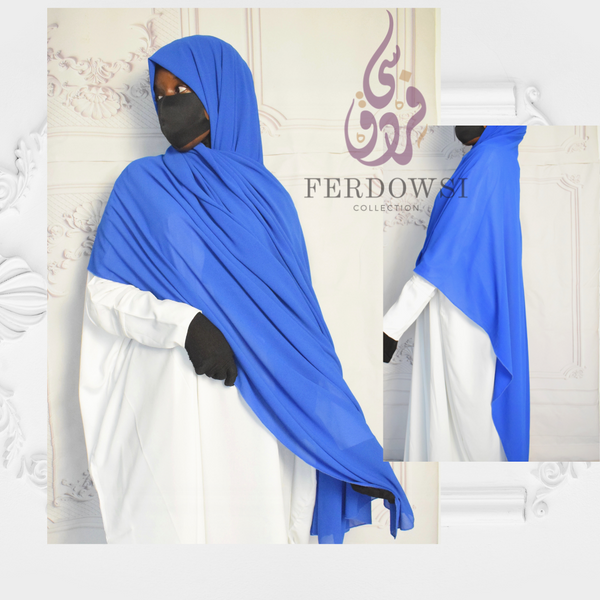 Maxi Chiffon Hijab -Royal Blue