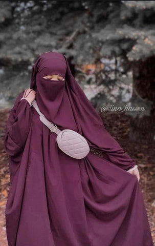 Jilbab Basic Harem Pants set - Dark Burgundy