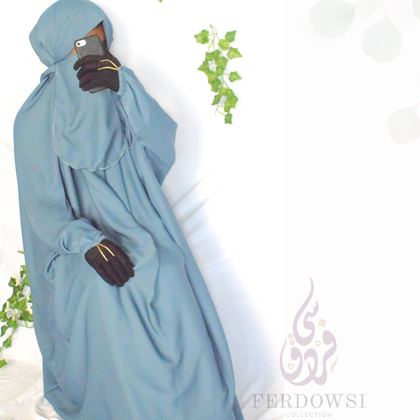 Jilbab Nidha 2-Piece  - Denim Blue