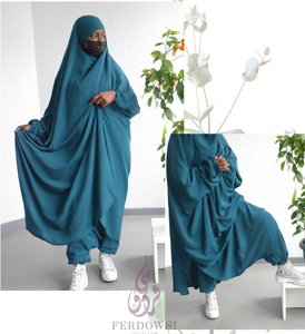 Jilbab Basic Harem Pants set - Dark Turquoise