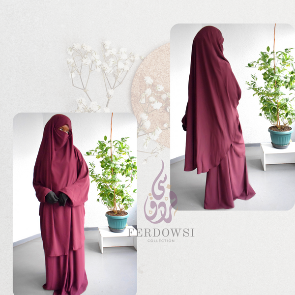 Jilbab Medina - Burgundy