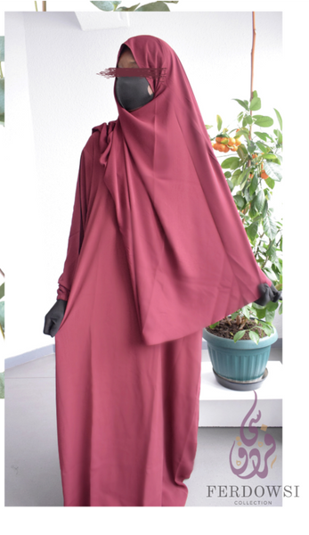 Abaya Shamsi - Burgundy