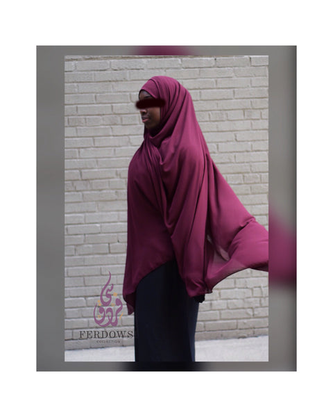 Maxi Chiffon Hijab - Bold Burgundy
