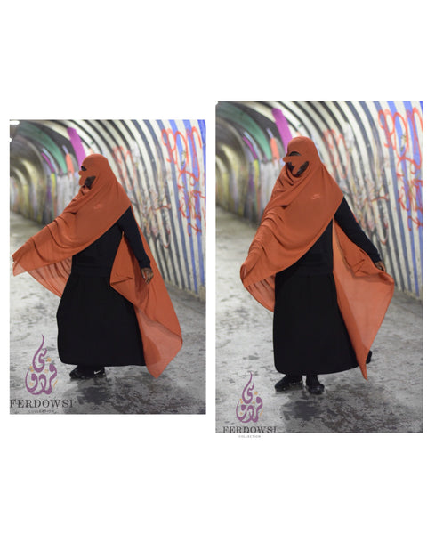 Maxi Chiffon Hijab - Burnt Orange