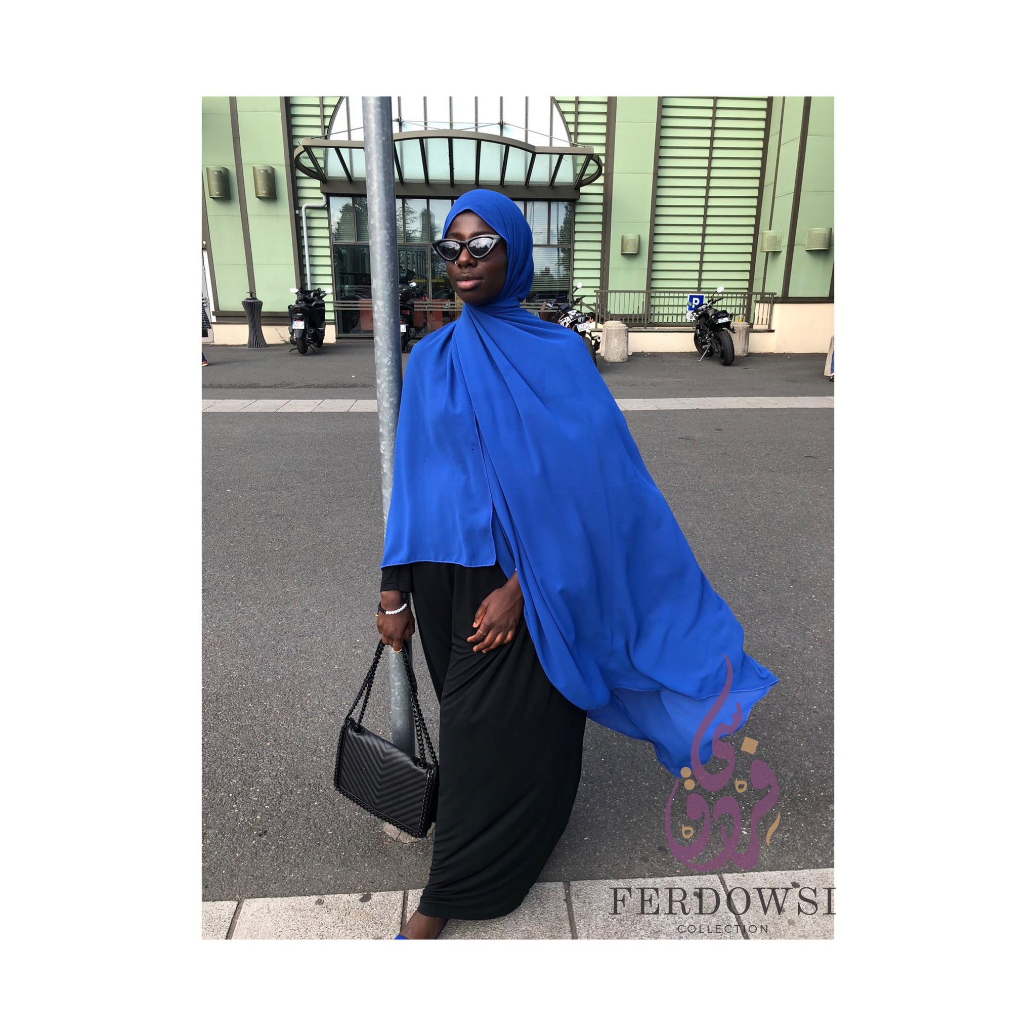 Maxi Chiffon Hijab -Royal Blue